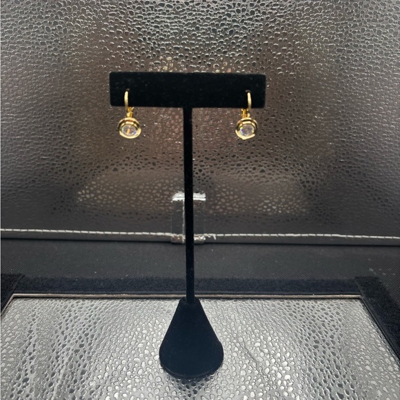 Jewelry - Elegant Gold Drop Earrings With Cz